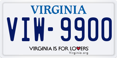 VA license plate VIW9900