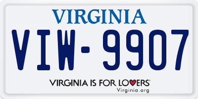 VA license plate VIW9907