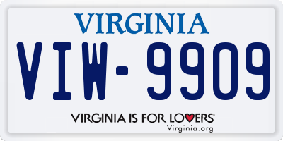 VA license plate VIW9909