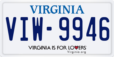 VA license plate VIW9946
