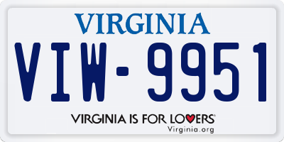 VA license plate VIW9951