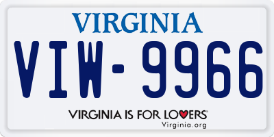 VA license plate VIW9966