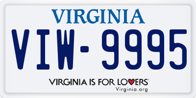 VA license plate VIW9995