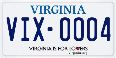 VA license plate VIX0004