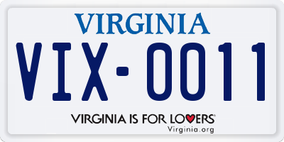 VA license plate VIX0011