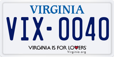 VA license plate VIX0040