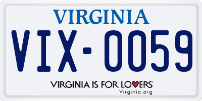 VA license plate VIX0059