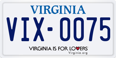 VA license plate VIX0075