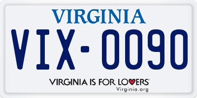 VA license plate VIX0090