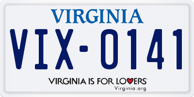 VA license plate VIX0141