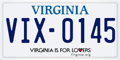 VA license plate VIX0145