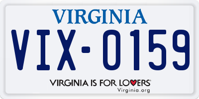 VA license plate VIX0159
