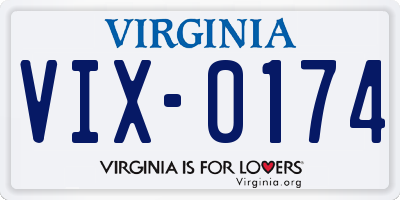 VA license plate VIX0174
