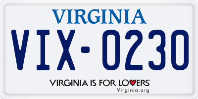 VA license plate VIX0230