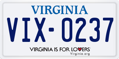 VA license plate VIX0237