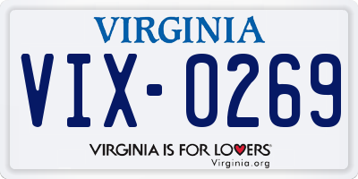 VA license plate VIX0269