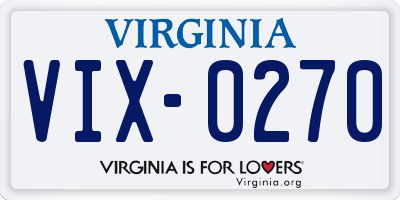 VA license plate VIX0270