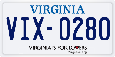 VA license plate VIX0280