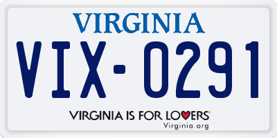VA license plate VIX0291