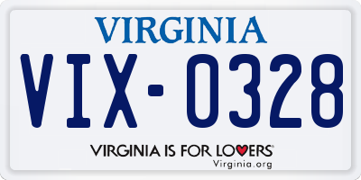 VA license plate VIX0328