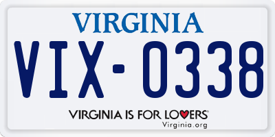 VA license plate VIX0338