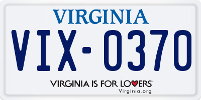 VA license plate VIX0370