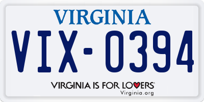 VA license plate VIX0394
