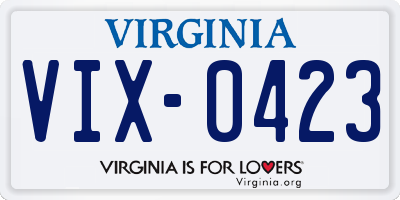 VA license plate VIX0423