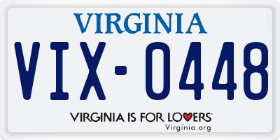 VA license plate VIX0448