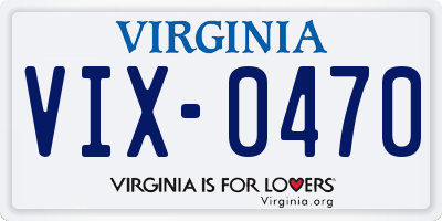 VA license plate VIX0470