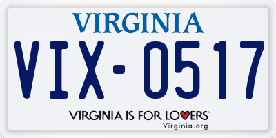 VA license plate VIX0517