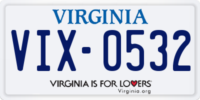 VA license plate VIX0532