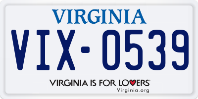 VA license plate VIX0539
