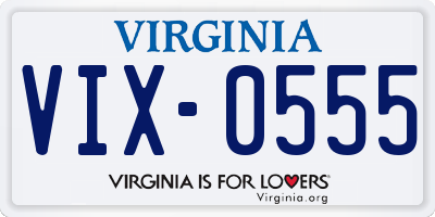 VA license plate VIX0555