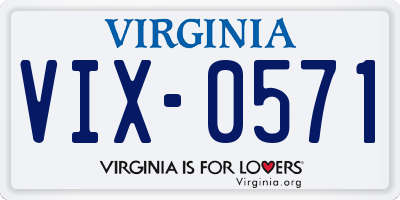 VA license plate VIX0571