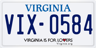 VA license plate VIX0584