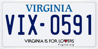 VA license plate VIX0591