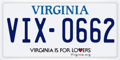 VA license plate VIX0662