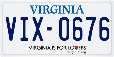VA license plate VIX0676