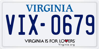 VA license plate VIX0679