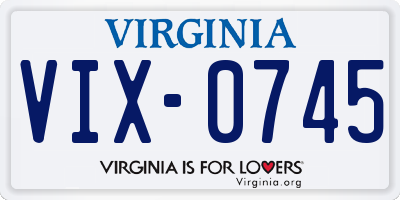 VA license plate VIX0745