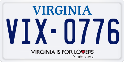 VA license plate VIX0776