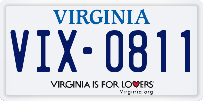 VA license plate VIX0811