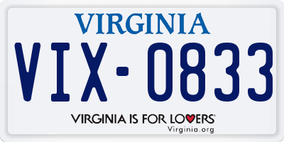 VA license plate VIX0833