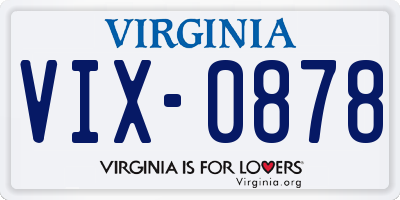 VA license plate VIX0878
