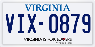 VA license plate VIX0879