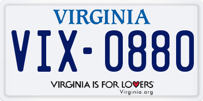 VA license plate VIX0880