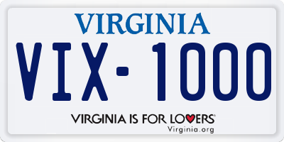 VA license plate VIX1000