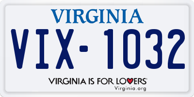 VA license plate VIX1032