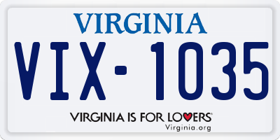 VA license plate VIX1035